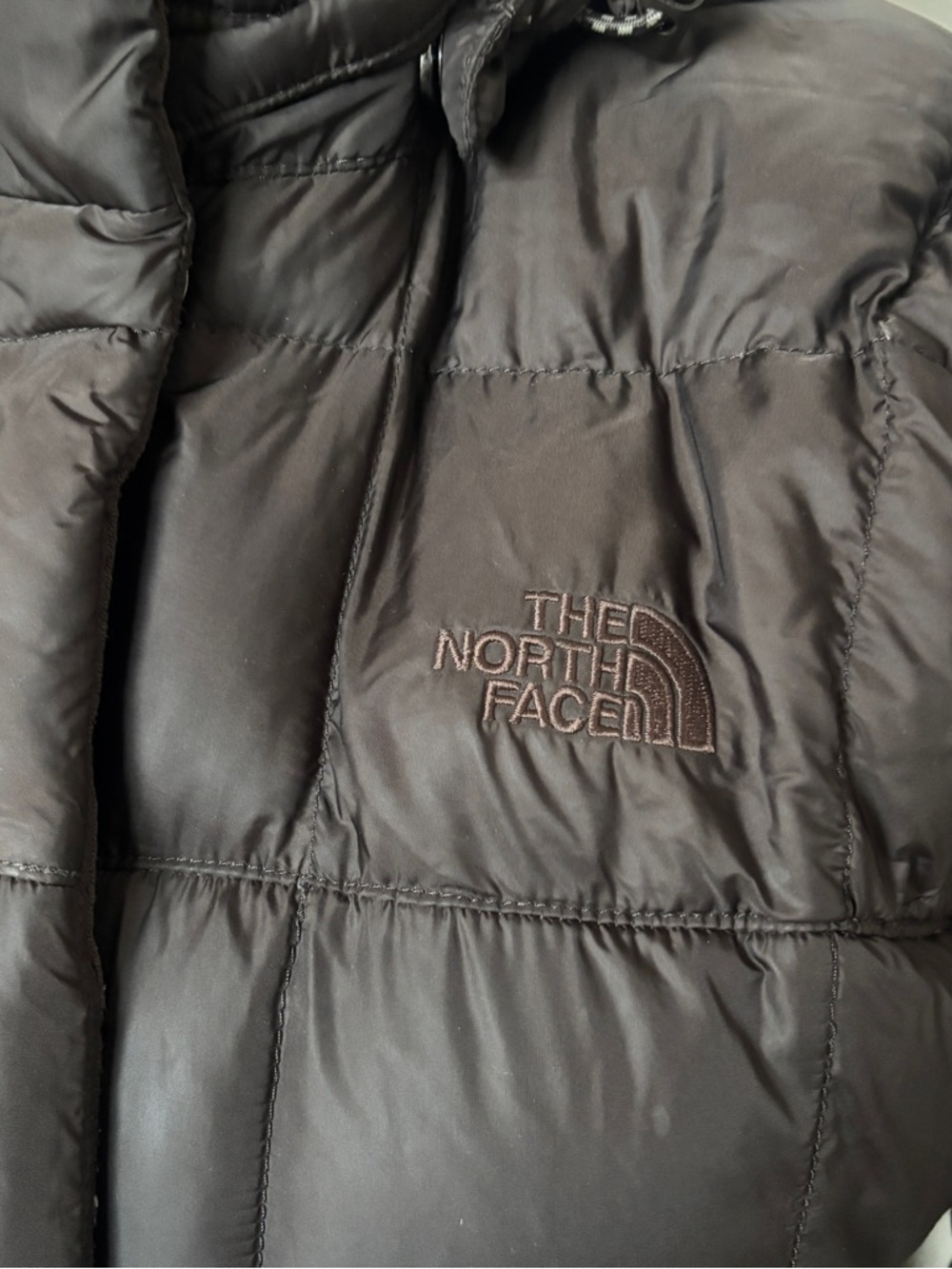 The North Face Parka 600 Down Metropolis Hooded Long Puffer Coat Brown Size M - Picture 3 of 10